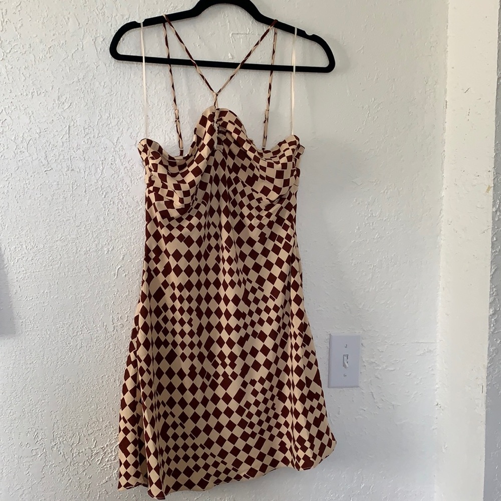 Dolls Kill Cotton Candy LA Different Waves Checkered Mini Dress